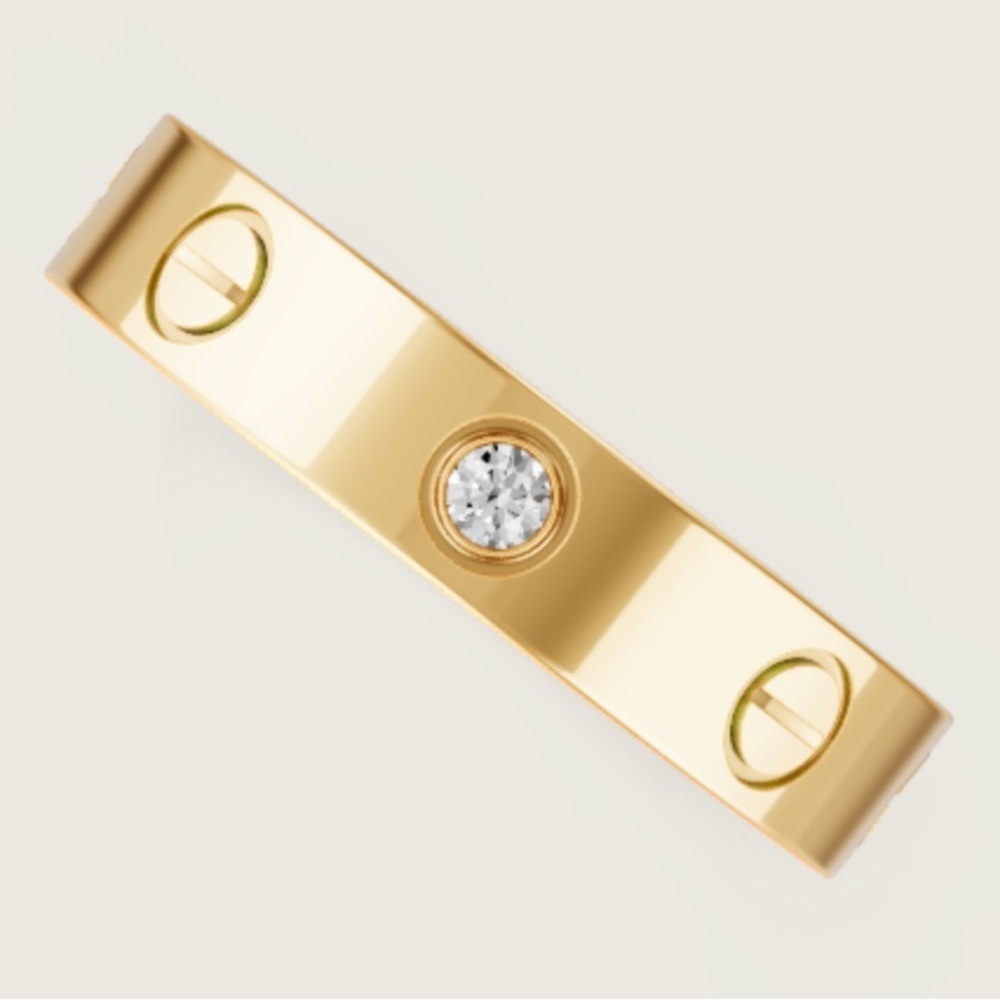 LUXURY DIAMOND SCREW RING LOVE BAND RING SMALL MODEL 4mm